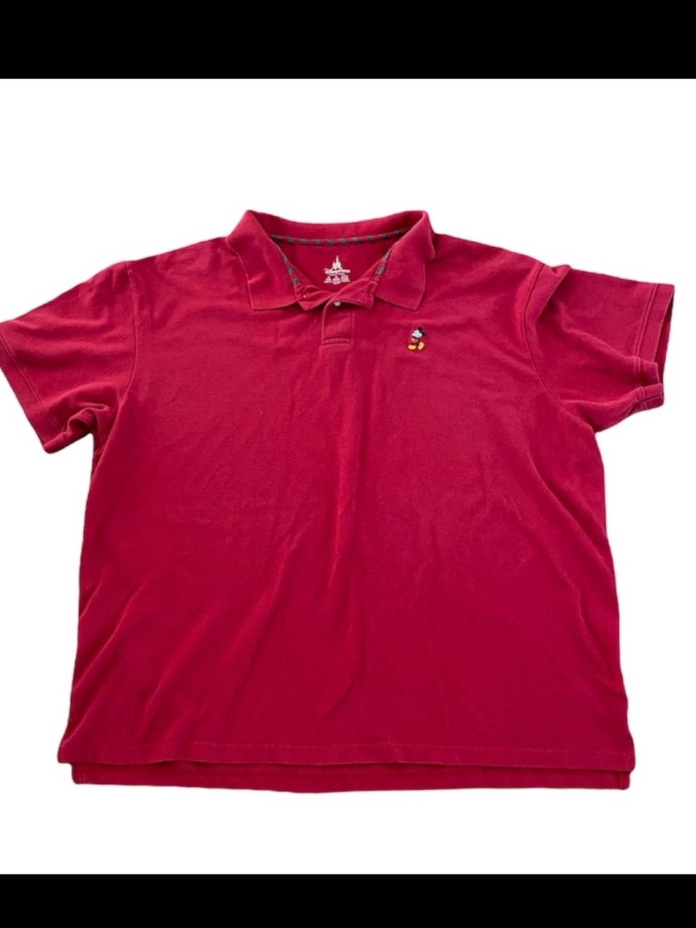Disney Parks Mickey Mouse Polo Shirt Red XXL Men’s Embroidered Logo